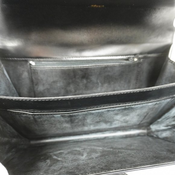 Celine Shoulder Bag Leather Black Women's - Picture 4 of 16